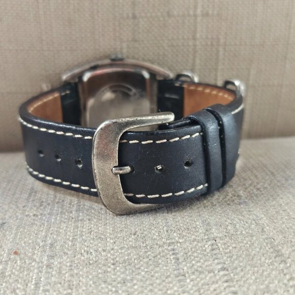 Guess Ladies Wrsitwatch Black Genuine Leather Strap Analog Quartz Wrist Watch - Picture 7 of 13